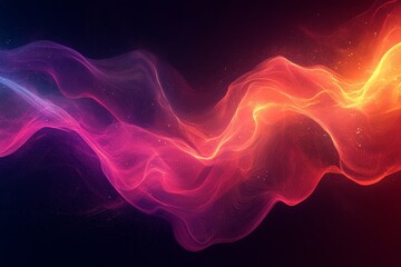 Poster - Abstract Wave of Kinetic Energy: Smooth Neon Gradients and Dynamic Particle Flow