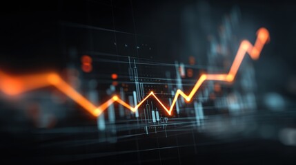 Poster - Financial Growth, Upward Trending Stock Market Graph