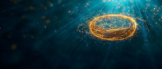 Poster - Abstract Glowing Golden Ring Design