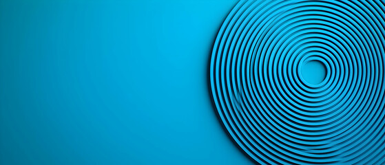 Poster - Abstract Blue Circular Geometric Design