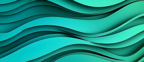 Poster - Abstract Teal Wave Background Design