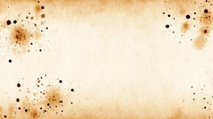 Wall Mural - Aged paper texture with brown ink stains and grunge splatters, creating a vintage, artistic background.