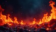 © Yanisa - Fiery inferno backdrop, perfect for design projects Intense flames and embers create a dramatic effect , blaze, intense
