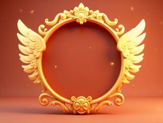 Poster - 3D avatar frame, cartoon photo border rendering, game reward fantasy badge