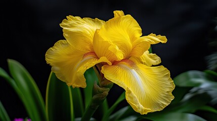 Aufkleber - Vibrant yellow orchid blooms in serene botanical garden nature photography close-up tranquil environment