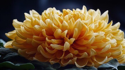 Aufkleber - Vibrant yellow chrysanthemum flower botanical garden close-up photography natural lighting aesthetic beauty