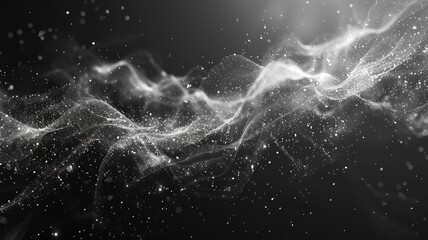 Leinwandbilder - Abstract picture micro light sparkling particle represent data flow. Vivid flowing wave with high tech texture, create digital effect scene perfect for energetic and fantasy wallpaper design. AIG53.