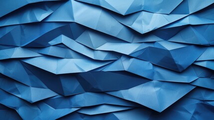 Fototapete - Wavy blue layered paper texture. 3D rendering artwork of blue line in minimalist style. Abstract photography for modern and creative design. Abstract background in blue shade with wavy shape. AIG51.