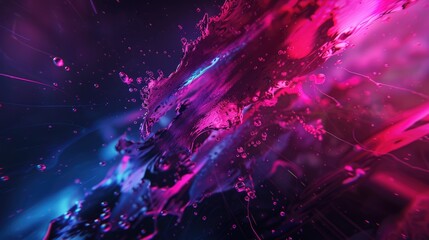 Poster - Abstract pink and blue light streaks on a dark background. Digital artwork of pink and blue swirling color or energy wave. Digital artwork for design and print. Futuristic and vibrant concept. AIG51.