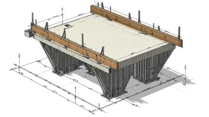 Poster - Concrete shear wall reinforcement plan with notes on anchor bolts and base plate design