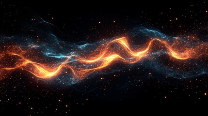 Poster - Glowing Energy Streaks Abstract Background