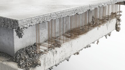 Poster - Foundation section design showing concrete thickness, rebar spacing, and load transfer diagram