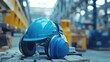 © Sampao - Helmet and noise-cancelling earmuffs placed on industrial site inspection checklist