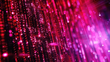 Leinwandbilder - Abstract picture micro light sparkling particle represent data flow vivid flowing wave with high tech background, create digital effect scene perfect for energetic and fantasy wallpaper design. AIG53.