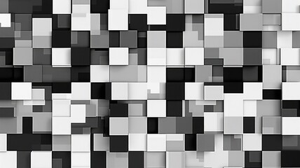 Poster - Abstract pixel of black geometric texture graphic with minimal, monochrome style design. Modern grid art present the seamless pattern textiles perfect for creative background and wallpaper. AIG53.