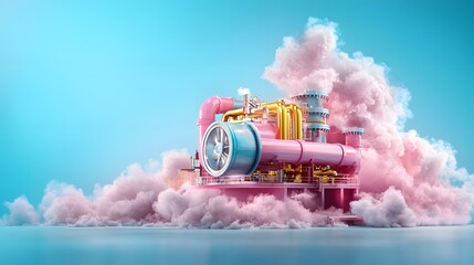 Poster - Glowing abstract neon pipeline channeling dividends and consistent income flow into an investor s digital portfolio symbolizing financial growth and investment returns