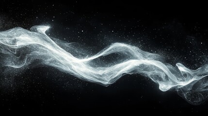 Poster - Glowing White Energy Stream Abstract Digital Art