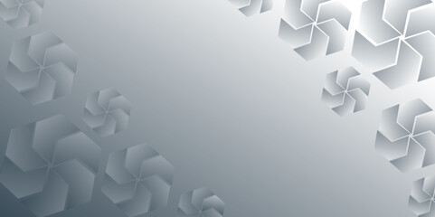 Poster - abstract technology background with hexagons. modern geometric hexagon shape poster, wallpaper, land