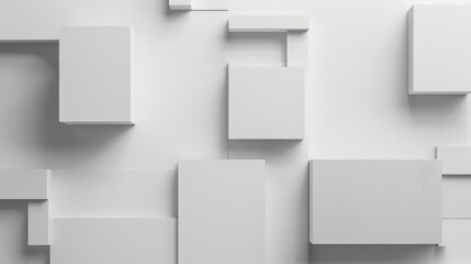 Poster - Minimalist white diagonal lines on a light grey background. Abstract geometric design. Background image of 3D rendering artwork of geometric shape or square popping from white wall. Minimal. AIG51.
