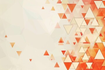 Fototapete - Abstract composition with pastel-colored triangles on a beige background. Background image of triangle or geometric shape with vibrant color. Creative design. Geometric design for modern art. AIG51.