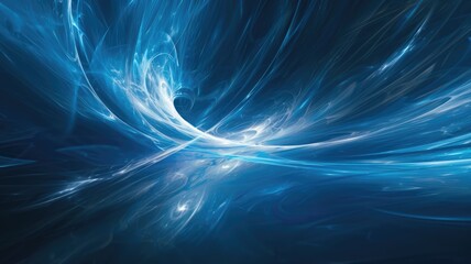 Poster - Abstract picture of wonderful blue wave in nebula style design connect and flow express energy dynamic represent connection of star in universe or plasma scatter on space with mysterious scene. AIG53.