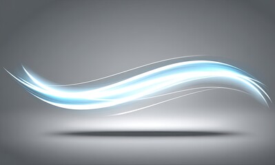 Aufkleber - Abstract Light Wave on a Gray Background