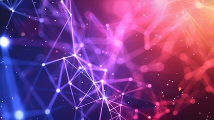 Poster - Vibrant pink and blue light beam radiating from a central point. Digital art for design and print of speed effect with glowing vibrant color of light and dark background. Dynamic laser shining. AIG53.