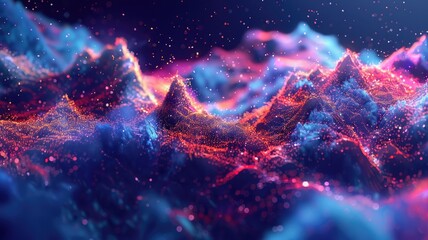 Poster - Abstract vivid color wave express and emphasize energetic signal. Seamless texture of vividness curve swirling convey sense of harmony and wonderful scene perfect for effect and graphic design. AIG53.