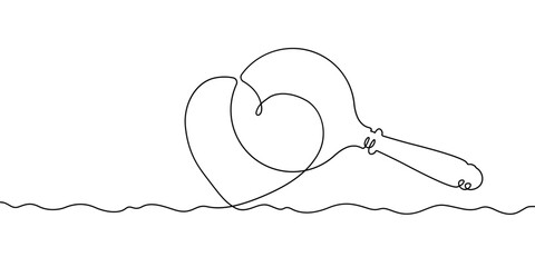 Poster - continuous one line drawing heart and magnifying glass.magnifying glass.human heart. enlargement. on