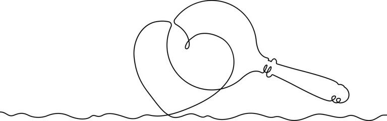 Poster - continuous one line drawing heart and magnifying glass.magnifying glass.human heart. enlargement. on