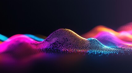 Poster - Vibrant Abstract Waves of Light in Smooth Curves and Colorful Gradients for a Digital Background
