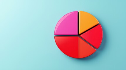 Poster - Colorful pie chart graphic on blue background showcasing data representation and analysis visual elements
