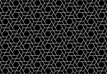 Fototapete - The geometric pattern with lines. Seamless vector background. White and black texture. Graphic modern pattern. Simple lattice graphic design.