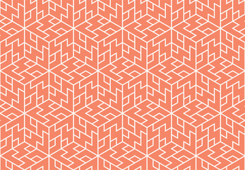 Fototapete - The geometric pattern with lines. Seamless vector background. White and pink texture. Graphic modern pattern. Simple lattice graphic design