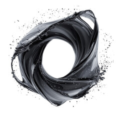 Poster - Fluid motion Capturing liquid silver s dance in circular abstract a on transparent background