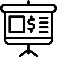 Poster - Vector Icon presentation, money, graph, education, revenue