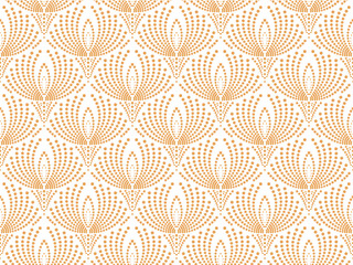 Aufkleber - Flower geometric pattern. Seamless vector background. White and golden ornament