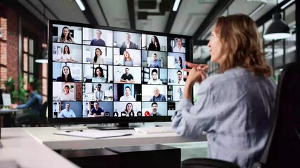 Poster - Online Virtual Video Conference Webinar Business