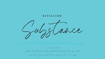 Fototapete - handwrite signature font Calligraphy Logotype Script Brush Font Type Font lettering handwritten