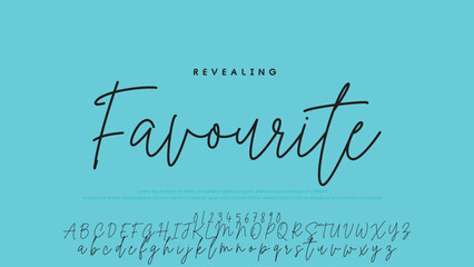 Fototapete - handwrite signature font Calligraphy Logotype Script Brush Font Type Font lettering handwritten