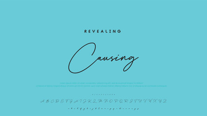 Fototapete - handwrite signature font Calligraphy Logotype Script Brush Font Type Font lettering handwritten