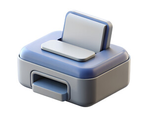 Poster - Professional high quality 3d rendering icon depicting a modern blue and gray printer for office related concept illustration