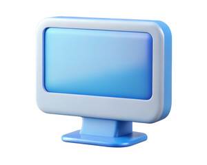 Poster - A clean and modern high quality 3d rendering icon illustration depicting a simple computer monitor for digital design purposes.