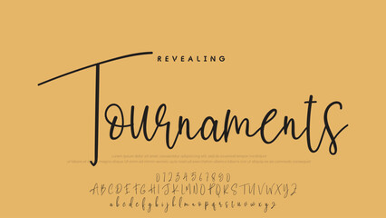 Poster - Hand drawn vector alphabet. Modern monoline signature script font. Elegant Signature Font. Best Alphabet Beautiful Calligraphy Signature Font