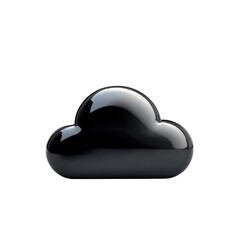 Poster - Reflective black cloud symbolizing digital connectivity and modern on transparent background