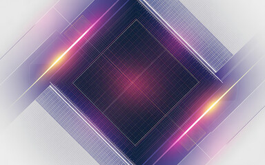Poster - Abstract Geometric Background with Glowing Lines and Dark Center Modern Design