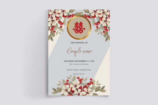 BRIDAL SHOWER FLORAL INVITATION TEMPLATE