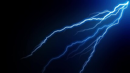 Wall Mural - abstract blue realistic line light beam lightning vfx effect for overlay on black background.