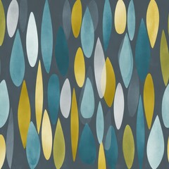 Aufkleber - Liquid ovals in blue and yellow shades flow gently into each other on a dark gray backdrop.