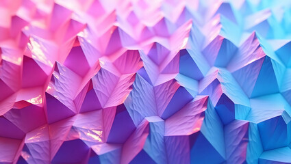 Poster - Abstract Geometric Pattern with Pink Purple and Blue Facets and Textured Surface